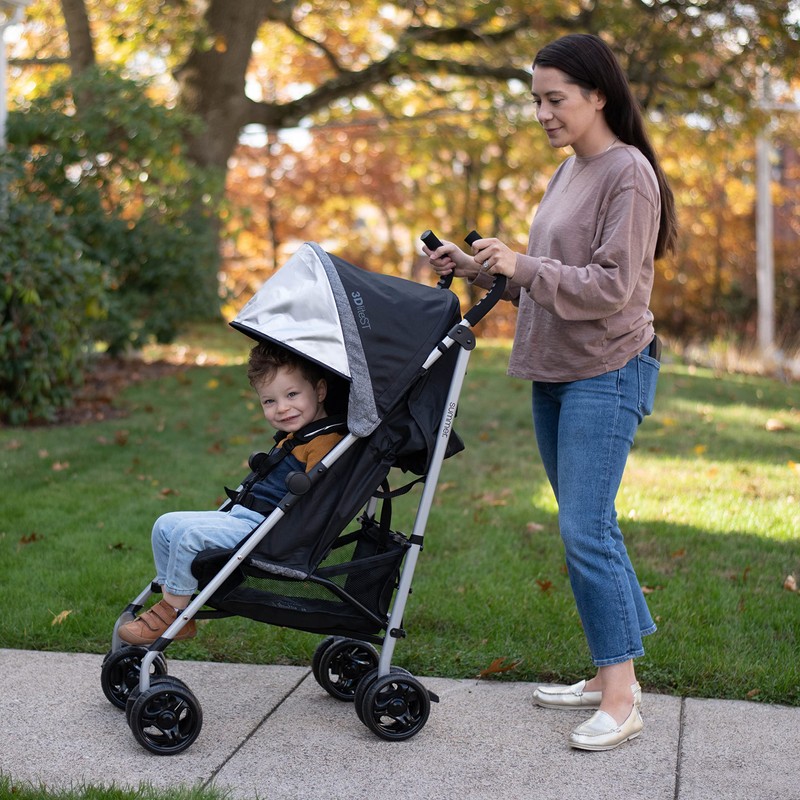 Summer Infant 3Dlite ST Convenience Stroller, Black & Gray -