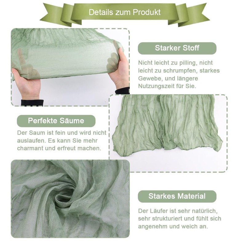 Abnaok Set of 4 Table Runners Green 90 x 300