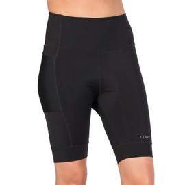 Terry Bike Shorts Women Padded Cycling Shorts for Women, Hi Rise Holster High Waisted Compression Shorts, Reg & Plus Sizes - Black, X Large