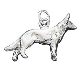Sterling Silver 3D German Shepherd Pet Dog Breed Charm