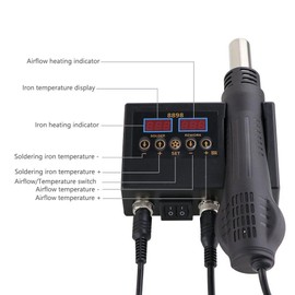 Soldering Rework Station Sumsour 8898 110V 2 in 1 Solder iron Hot Air Heat Gun Welding Repair Tools Full Kit