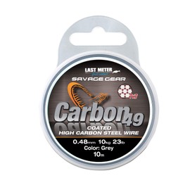 Savage Gear Carbon49 Coated Steel Wire 10m (Grey 0.48mm 23lbs)