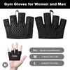 Zocipro Women's Fitness Gloves, (M) Padded Non-Slip Half Gloves for