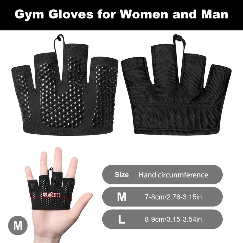 Zocipro Women's Fitness Gloves, (M) Padded Non-Slip Half Gloves for