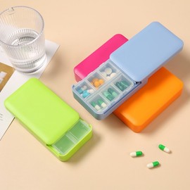 Portable Push-Pull Rectangular Pill Box & Vitamin Case A2 11*6.8*2.4cm/Green 40ea