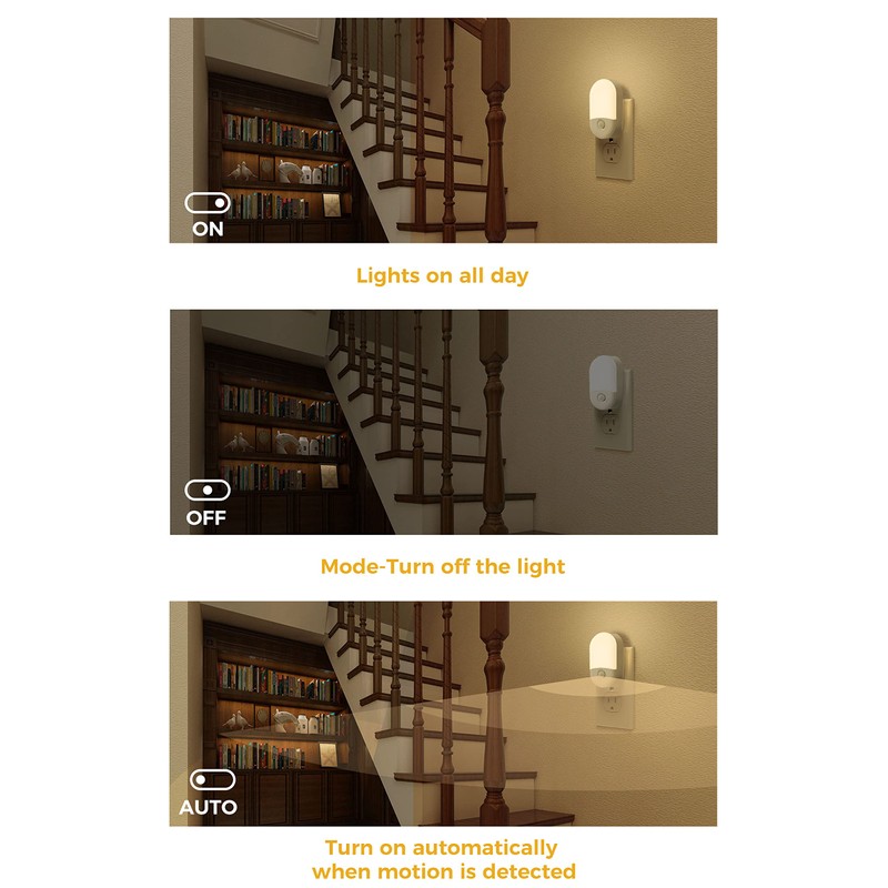 L LOHAS LED Motion Sensor Night Light, 2Pack, Motion Activated