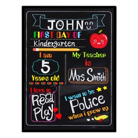 WaaHome First Day of School Chalkboard Style Sign 8.8"x12.2" Back to School Sign First Day of School Photo Prop Sign for Kids Girls Boys