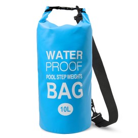 Yeabett Waterproof Dry Bag, 10L Waterproof Beach Bag with Adjustable Shoulder Strap, Dry Bag for Swimming, Camping, Kayaking, Beach,(Light Blue)