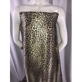 Brown Chita/leopard Soft Silky Charmeuse Satin Fabric. Sold By The Yard.