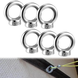 QEEROYO Ring Nuts M8, Ring Nut, M8 Stainless Steel Ring Nut, Eye Nut 304 Stainless Steel, Ring Eyelets M8, Ring Eyelets Thread, Eye Nuts, Ring Nut Stainless Steel, Eyelet Nut Ring Nuts, Pack of 6