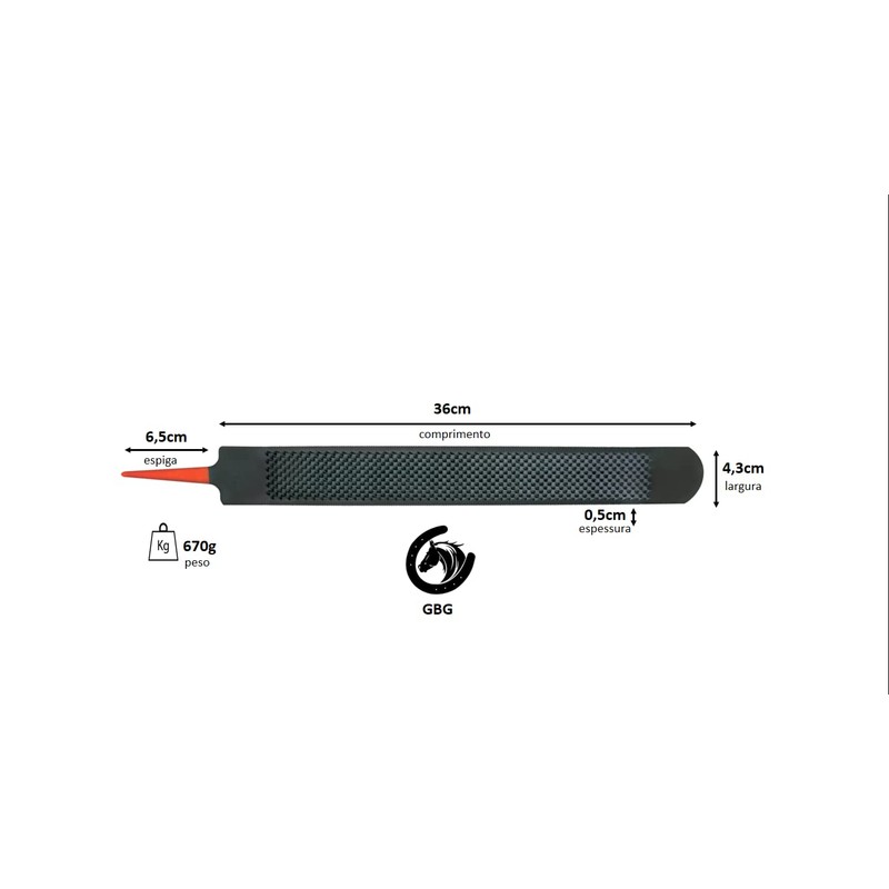 Heller Black Master Hoof Rasp, Case Hardened Steel, 42.5 x