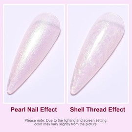 AIMEILI Hema Free Pearl Gel Nail Polish, Shimmer Mermaid Nail Gel Soak Off U V Cruelty Free Vegan Gel Polish - (174) 10ml