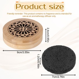Passive Essential Oil Diffuser Stone, Small Lava Rock Diffuser Set Aromatherapy Stone for Desk Office Home Car & Gift-Giving, Compact Wood Bas