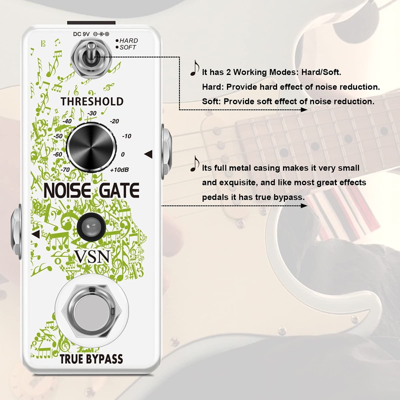 VSN Noise Gate Pedal, Noise Killer Guitar Pedal Noise Suppressor