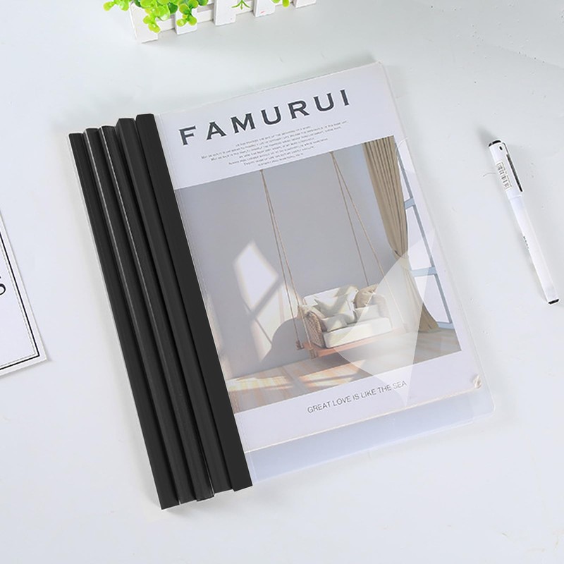 Hyuetrsa 100 Pack Clear Report Covers with Sliding Bars, Plastic