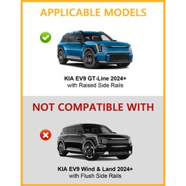 Tuyoung 220lbs Lockable Roof Rack Cross Bars Compatible with KIA EV9 GT-Line 2024 2025 (Not for Wind & Land) with Raised Rails Aluminum Roof Rails Crossbars Cargo Bars Rooftop Cargo Carrier Luggage