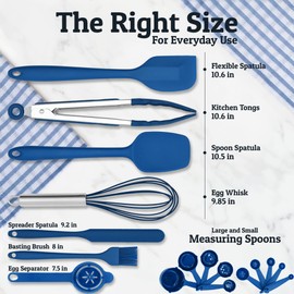 Priority Chef Premium Large 28Pc Stainless Steel Mixing Bowls with Lids Set, Non-Slip Base, Air Tight Lids, 3 Graters and Utensil Set, Large Metal Nesting Bowls for Kitchen, Blue