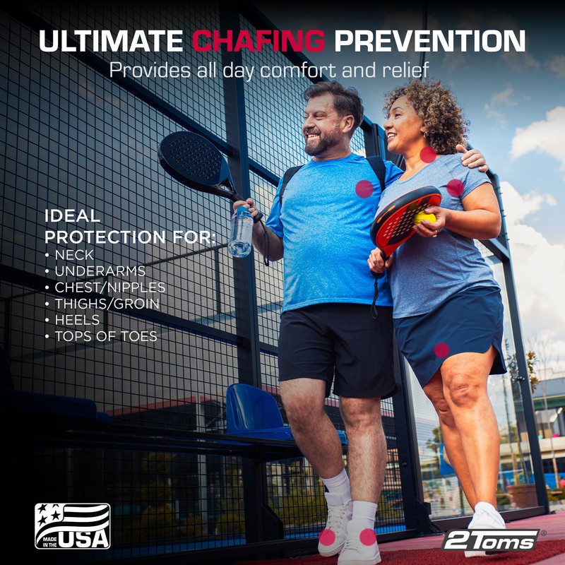 2Toms SportShield Xtra, Soothing All Day Anti-Chafe Prevention, Waterproof Protection