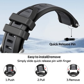 U-LIMVE Watch Band for Garmin Forerunner 165/Forerunner 245/Forerunner 645/Vivoactive 5/Vivoactive 3/Venu 2 plus/Venu SQ 2, 20mm Quick Release Silicone Replacement Band