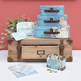 Sass & Belle Saving to Go Places Vintage Map Money Bank