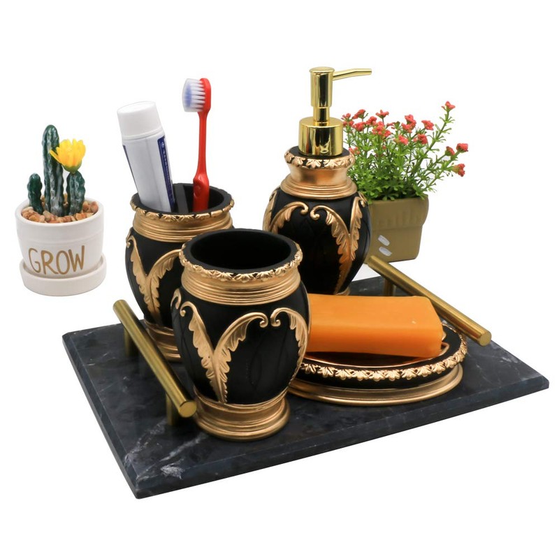 LUANT 4 Pieces Bathroom Accessory Set Including Tumbler, Toothbrush Holder,