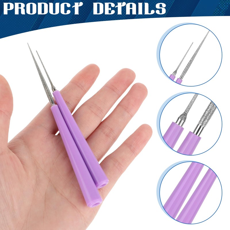 2 Piece Jewelry Making Bead Reamer Tool, Diamond Bead Reamer