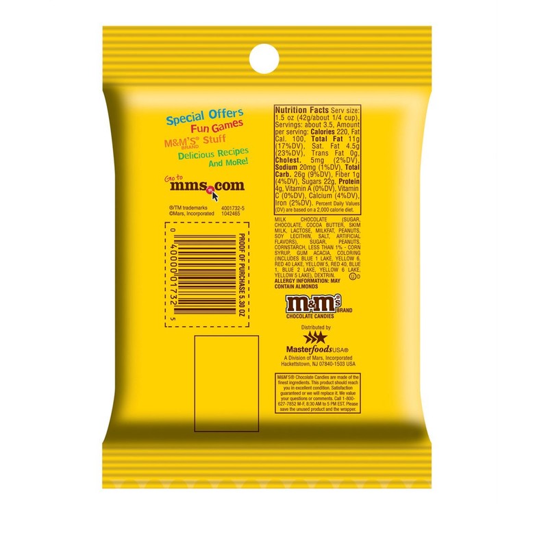 M&M'S Peanut Chocolate Candy 5.3-Ounce Bag (Pack of 12)