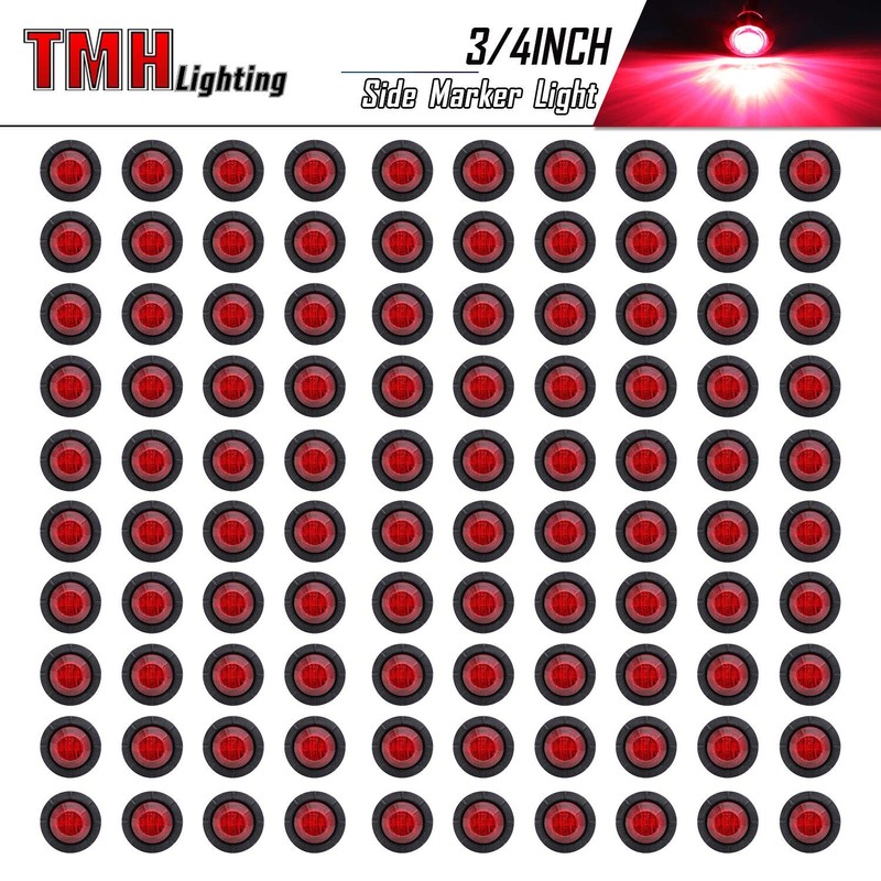 TMH (Pack of 100) 3/4 Inch Mount RED LED Clearance