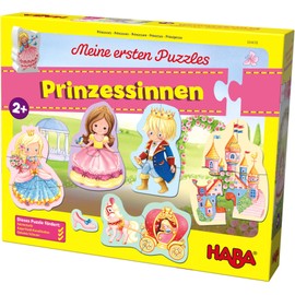 HABA 304478 - My First Puzzles - Princesses, Children's Puzzle with 5 Motifs from 2 Years, with Printed Princess Wooden Figure on Both Sides for Free Play