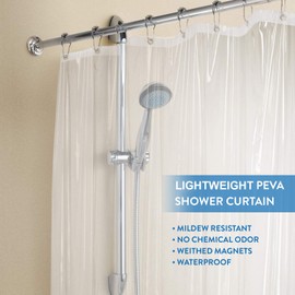 downluxe Set of 3 Clear Shower Curtain Liner 72x72 - PEVA 3 Gauge Light Weight,Waterproof,Odorless with Rust-Resistant Grommets Holes