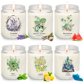 6 Pack Candles for Home Scented Aromatherapy Candle Gift Set for Women 37.8 Oz Natural Soy Wax Long Lasting Candles Set Gift for Birthday Mother's Thanksgiving Christmas Day Present