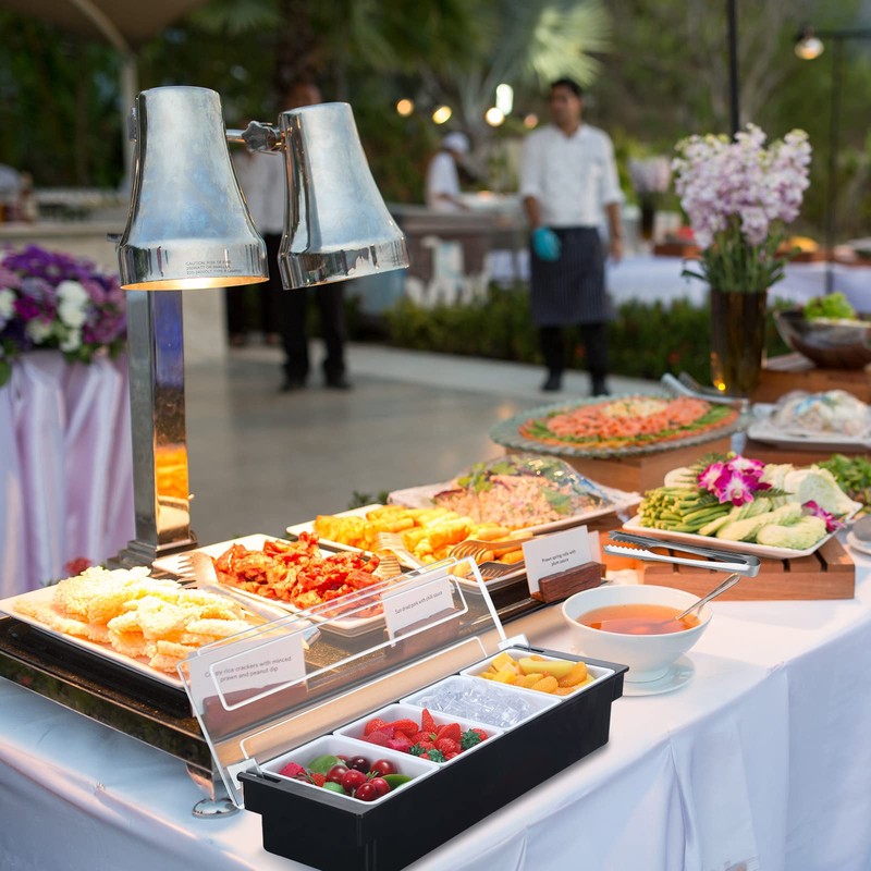 Gandeer 2 Ice Cooled Garnish Tray Deck Bar Garnish Caddy