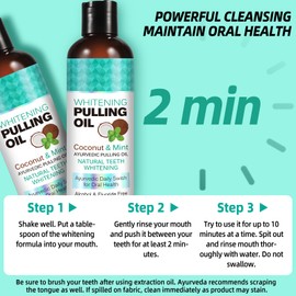 Coconut Oil Pulling for Fresh Breath and Oral Hygiene - Ayurvedic Expert Formulated | Supports Healthy Gums | Natural Teeth Whitening - Includes Tongue Scraper and Measuring Cup - 8 fl. oz