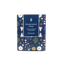 Fennario French Lavender & Goat Milk Soap, 90g | Handcrafted Natural Bar Soap | Moisturizing & Gentle for All Skin Types | Aromatic Lavender | Face & Body Use