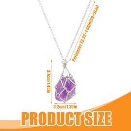 BEPSYOM Pack of 2 Necklace Cord Empty Stone Holder Adjustable Retro Braided Raw Stone Replacement for Crystals DIY Jewellery (Gold, Silver)