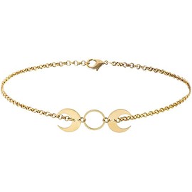 Celestial Moon Phases Choker Necklace Gold Tone Witchy Goth Boho Bohemian Moonchild Unisex