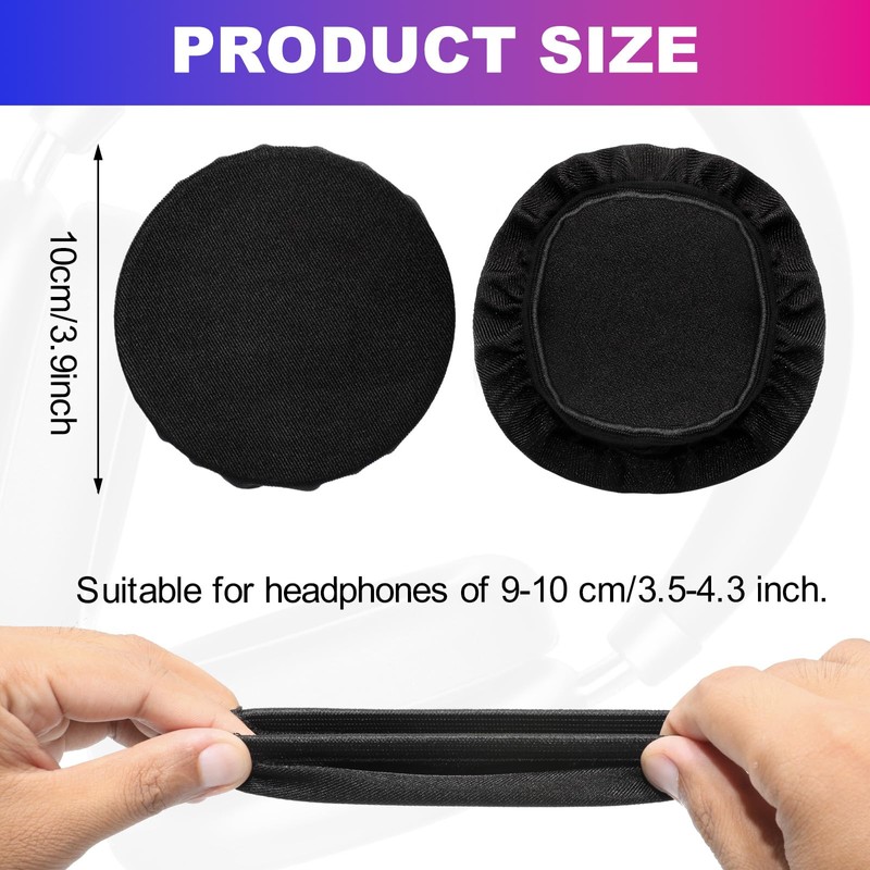 3 Pair Sheadphone Ear Covers, 3.9 Inch Breathable Stretchable Mesh