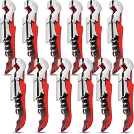 cssopenss 12 Pieces wine key wine opener Professional Waiter Corkscrews Stainless bottle opener Fold Serrated Foil Cutter Key for Family, Company Party,Bars,Restaurants(red)