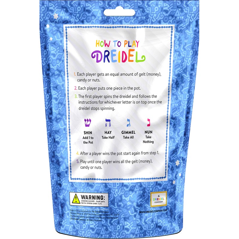 The Dreidel Company 100 Solid Blue & White Hand Painted