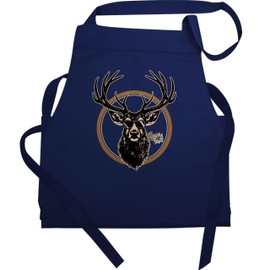 Shirtracer - Apron Gift - BBQ Apron - Men 1 - Cool Deer Antlers Hunter, 3 Navy Blue