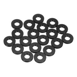 sourcing map 20 Pcs Aluminum Flat Washer, M5x12x2mm Round Seal Gaskets Flat Spacers for Screws Bolts Machinery Repair Accessories, Outdoor Construction, Black