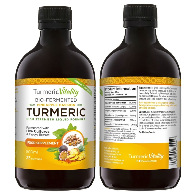 Turmeric Curcumin with BioCultures & Enzymes - Fermented High Strength
