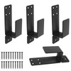 4 Pack Door Barricade Brackets, 2x4 Bar Metal U Brackets