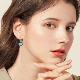 Dog Earrings Sterling Silver Dog Dangle Earrings Animal Earrings Dog Jewelry for Women