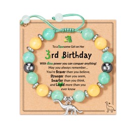 ojokiss 3 Year Old Girl Gifts, Gifts for 3 Year Old Girl, 3 Year Old Girl Birthday Gift Ideas, 3rd Birthday Dinosaur Jewelry Bracelets Gifts