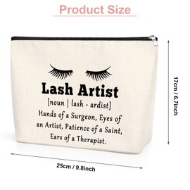 Lash Artist Gift Cosmetic Bag Makeup Lover Gift Gifts for Lash Artist Zipper Pouch Thank You Gift for Lash Artist Beautician Appreciation Gift Birthday Presents for Eyelashes Artist Toiletry Bag