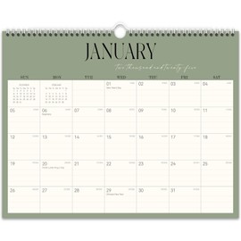 GuassLee Wall Calendar 2025, 18-Month Hanging Desk/Wall Calendar From 2025 Jan-2026 June, 14" X 11" Monthly Planner With Thick Paper Spiral Bound For Office Home School Organizing & Planning