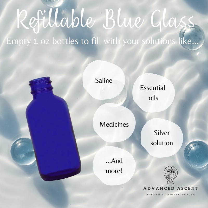 ADVANCED ASCENT Cobalt Blue Glass 1 oz with Nasal Sprayer