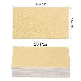 sourcing map 50 Business Card Stock 3.5" x 2" Blank Business Cards for Laser Printer Small Message Card Graffiti Scrapbooking DIY Thanks Cards, Fine Sand Gold