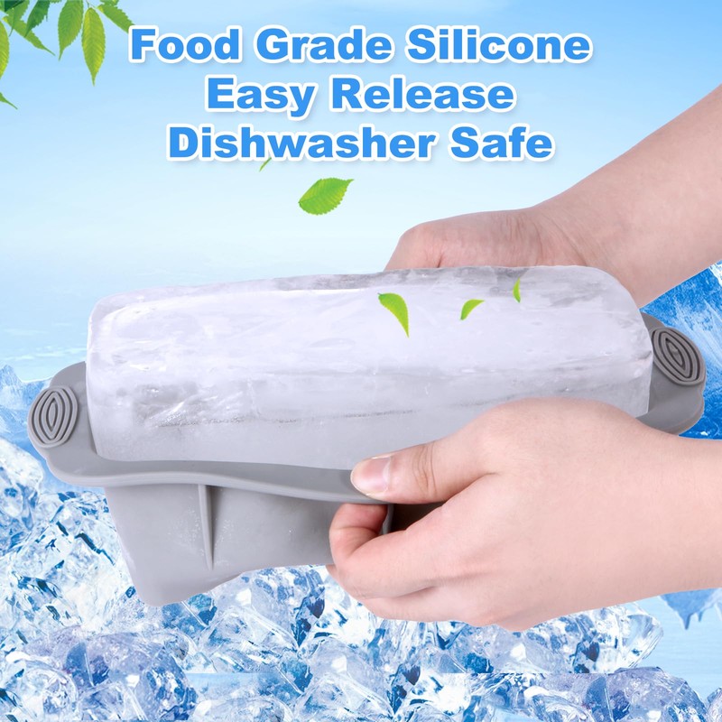 Ice Block Mold for Ice Bath,6 Pack 15lbs Large Ice